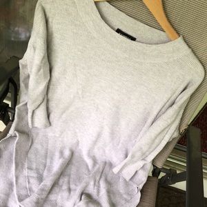 Neutral Tunic Sweater with 3/4 sleeves